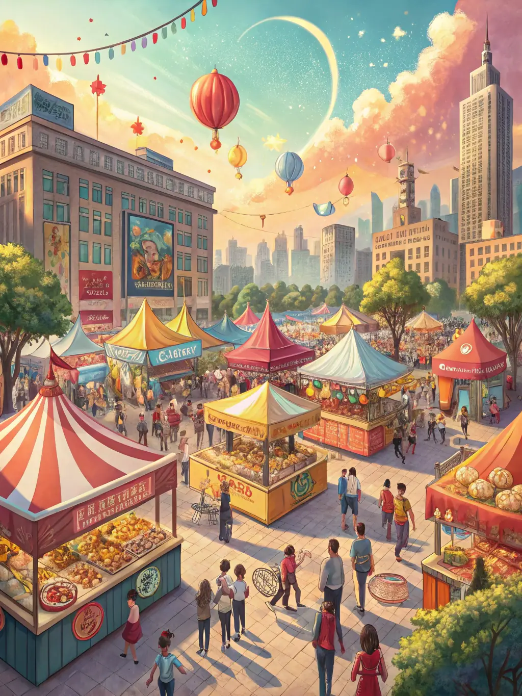 A vibrant photograph capturing a street art festival organized by LES RUELLES VIVES, showcasing artists creating murals and community members enjoying the artwork.